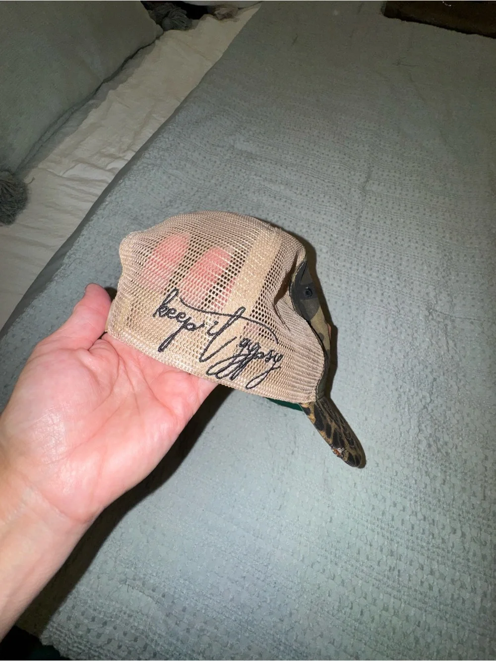 Designer-Style Camouflage & Leopard Trucker Hat - Brown/Green